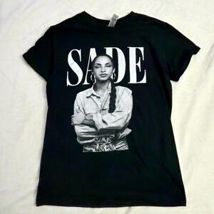 Black Graphic T-Shirt with Sade Print